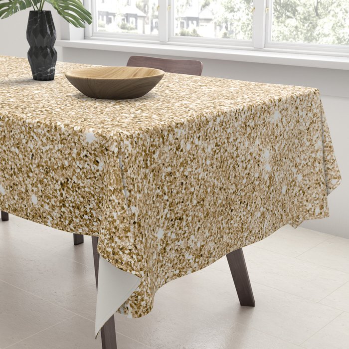 Modern abstract elegant chic gold glitter Tablecloth Gallery Image 3