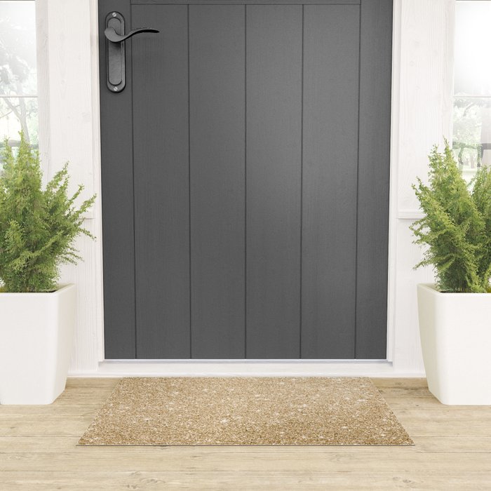 Modern abstract elegant chic gold glitter Welcome Mat Gallery Image 3