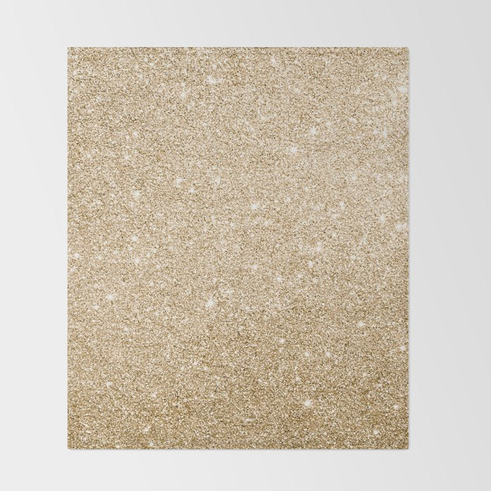Modern abstract elegant chic gold glitter Throw Blanket Gallery Image 2