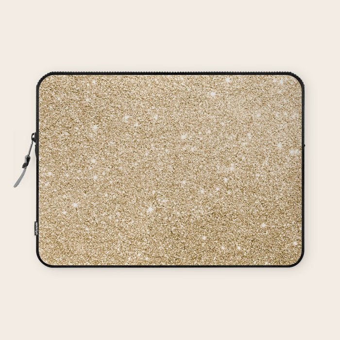 Modern abstract elegant chic gold glitter Laptop Sleeve Gallery Image 1