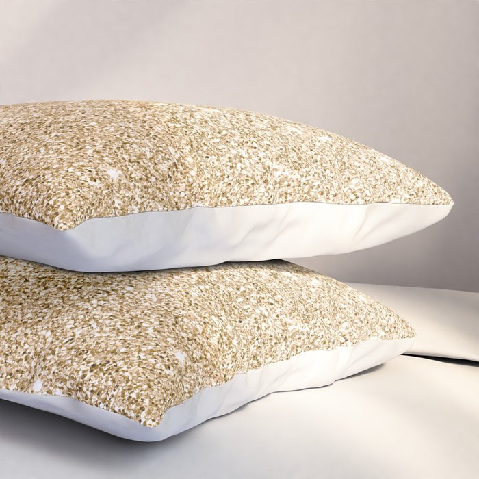 Modern abstract elegant chic gold glitter Pillow Sham Gallery Image 3