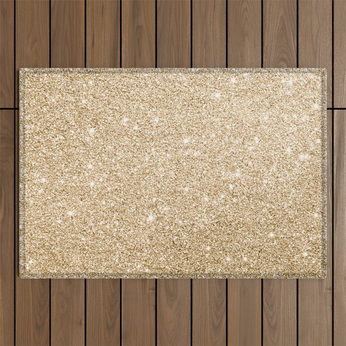 Modern abstract elegant chic gold glitter Outdoor Rug Gallery Image 1