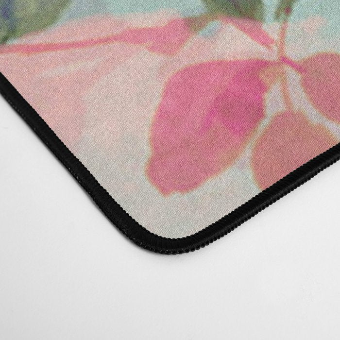 Botanical neo mint pink abstract watercolor floral pattern Desk Mat Gallery Image 4