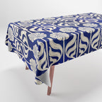 Art Deco Florals On Dark Blue Tablecloth Gallery Image 1