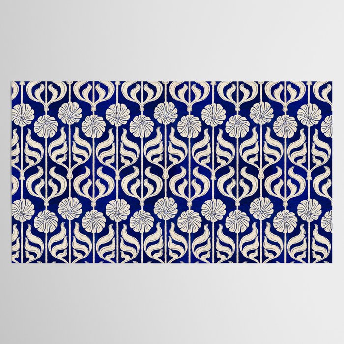 Art Deco Florals On Dark Blue Tablecloth Gallery Image 2