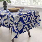 Art Deco Florals On Dark Blue Tablecloth Gallery Image 3