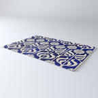 Art Deco Florals On Dark Blue Rug Gallery Image 3