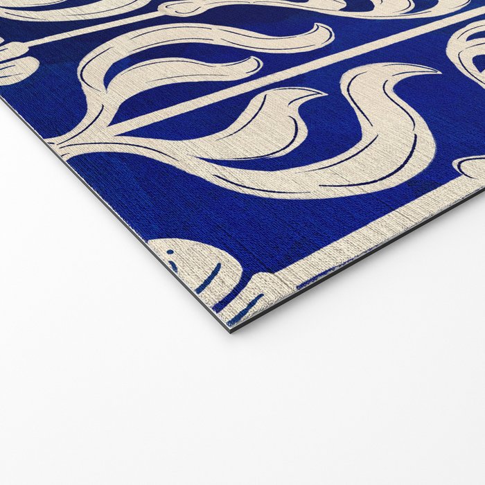 Art Deco Florals On Dark Blue Welcome Mat Gallery Image 2