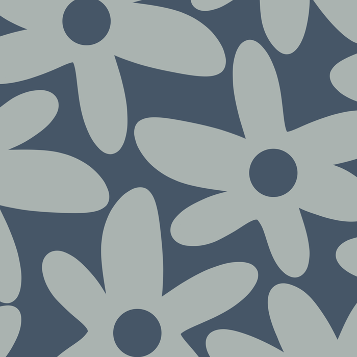Daisy Time Retro Floral Pattern Neutral Blue Gray  Coffee Mug Gallery Image 2