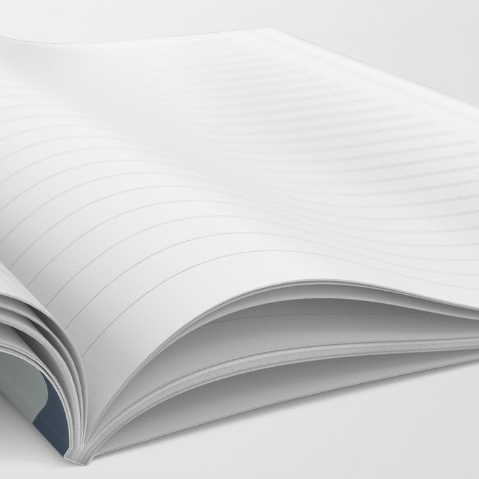 Daisy Time Retro Floral Pattern Neutral Blue Gray  Notebook Gallery Image 2