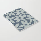 Daisy Time Retro Floral Pattern Neutral Blue Gray  Notebook Gallery Image 3