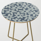 Daisy Time Retro Floral Pattern Neutral Blue Gray  Side Table Gallery Image 2