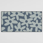 Daisy Time Retro Floral Pattern Neutral Blue Gray  Desk Mat Gallery Image 3
