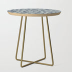 Daisy Time Retro Floral Pattern Neutral Blue Gray  Side Table Gallery Image 1