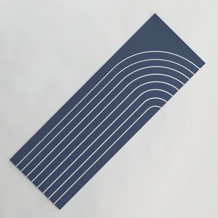 Minimal Arch XIV Navy Blue Modern Geometric Lines Yoga Mat Gallery Image 1