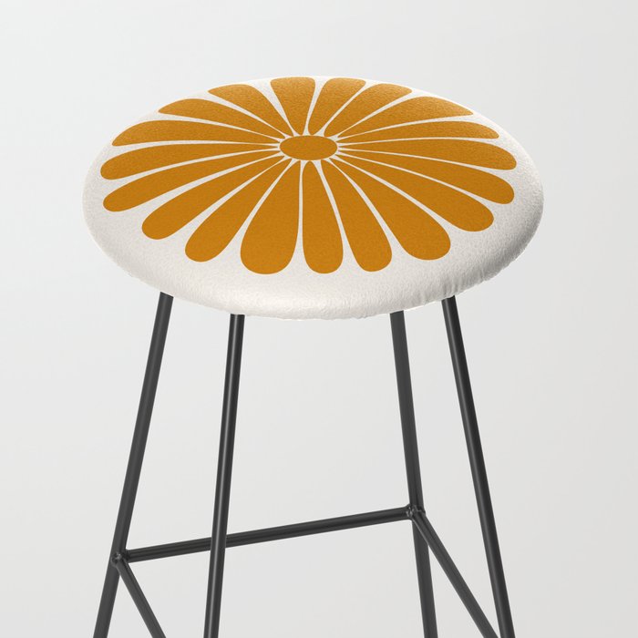 Retro Daisy Abstract V Golden Yellow Bold Floral Stool Gallery Image 2