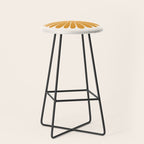 Retro Daisy Abstract V Golden Yellow Bold Floral Stool Gallery Image 1