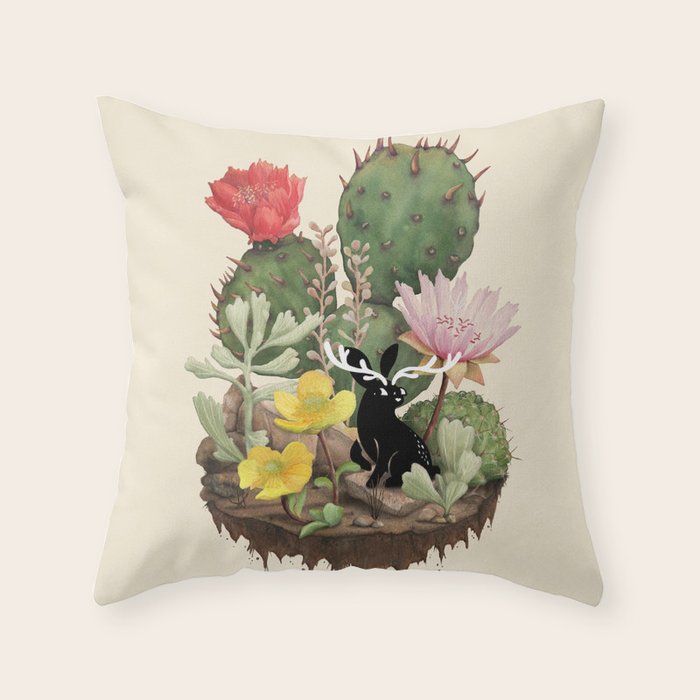 Tiny Jackalope Throw Pillow Gallery Image 6