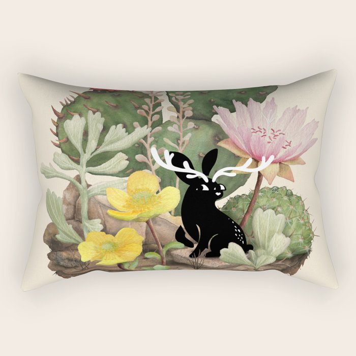 Tiny Jackalope Rectangular Pillow Gallery Image 2