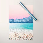 The Island, Pastel Tropical Beach, Travel Nature Landscape, Surrealism Photography Summer Wrapping Paper Gallery Image 1
