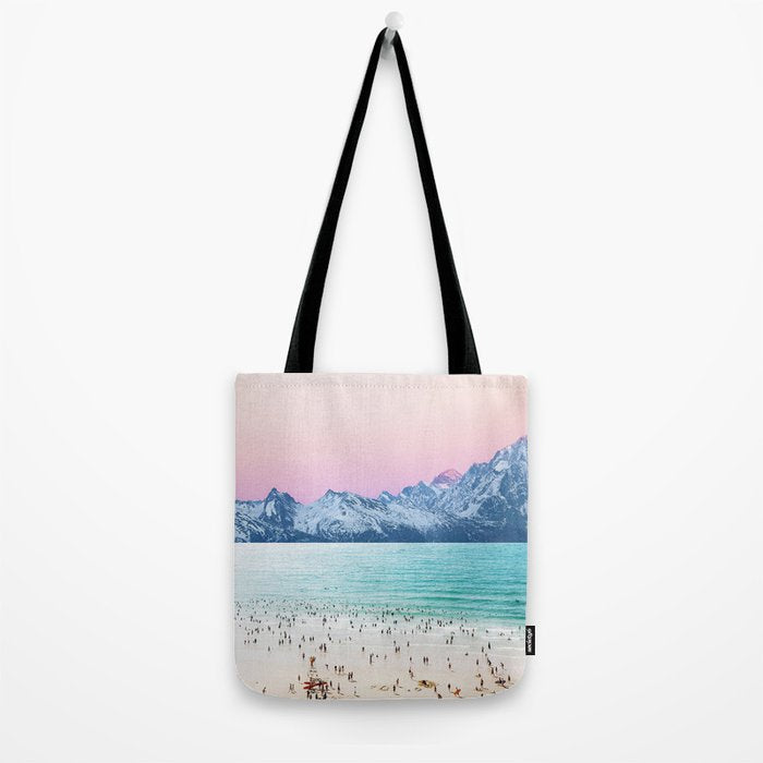 The Island, Pastel Tropical Beach, Travel Nature Landscape, Surrealism Photography Summer Tote Bag Gallery Image 2