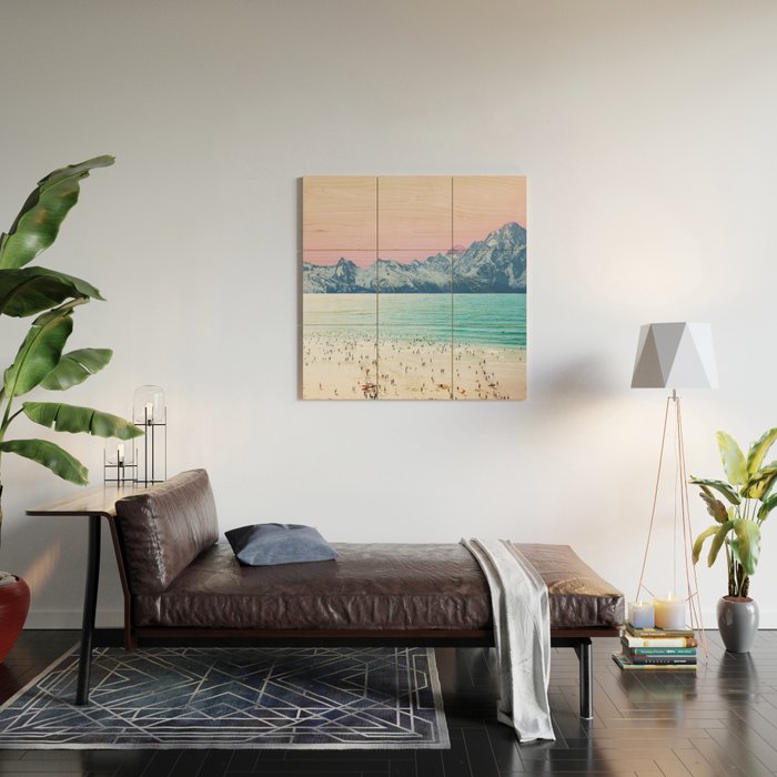 The Island, Pastel Tropical Beach, Travel Nature Landscape, Surrealism Photography Summer Wood Wall Art Gallery Image 2