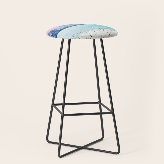 The Island, Pastel Tropical Beach, Travel Nature Landscape, Surrealism Photography Summer Stool Gallery Image 1