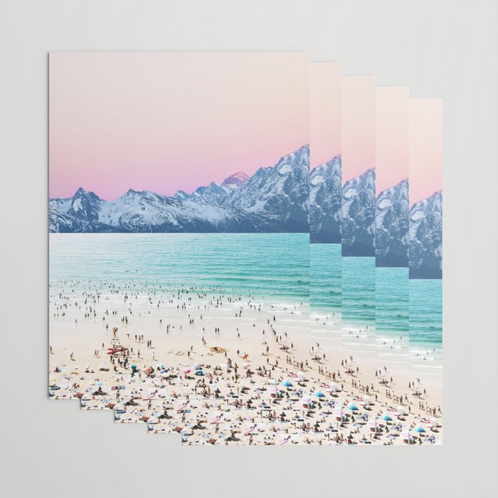 The Island, Pastel Tropical Beach, Travel Nature Landscape, Surrealism Photography Summer Wrapping Paper Gallery Image 3