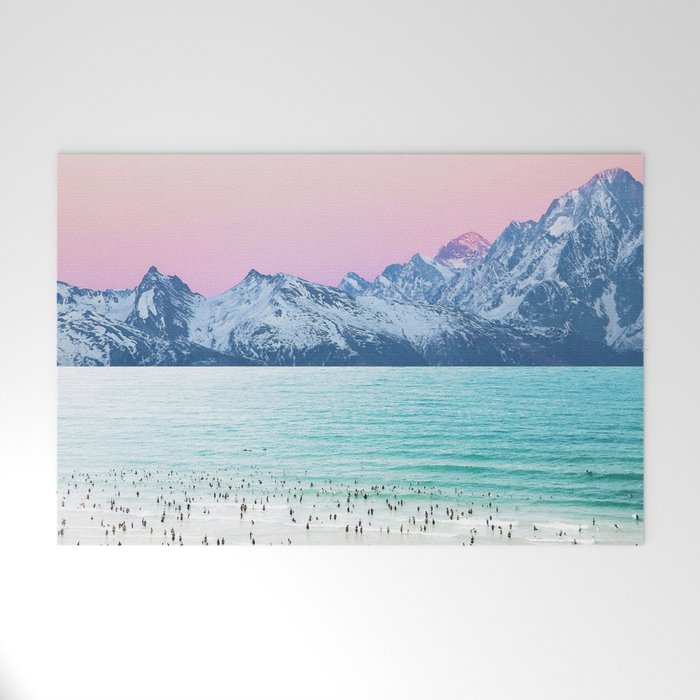The Island, Pastel Tropical Beach, Travel Nature Landscape, Surrealism Photography Summer Welcome Mat Gallery Image 1