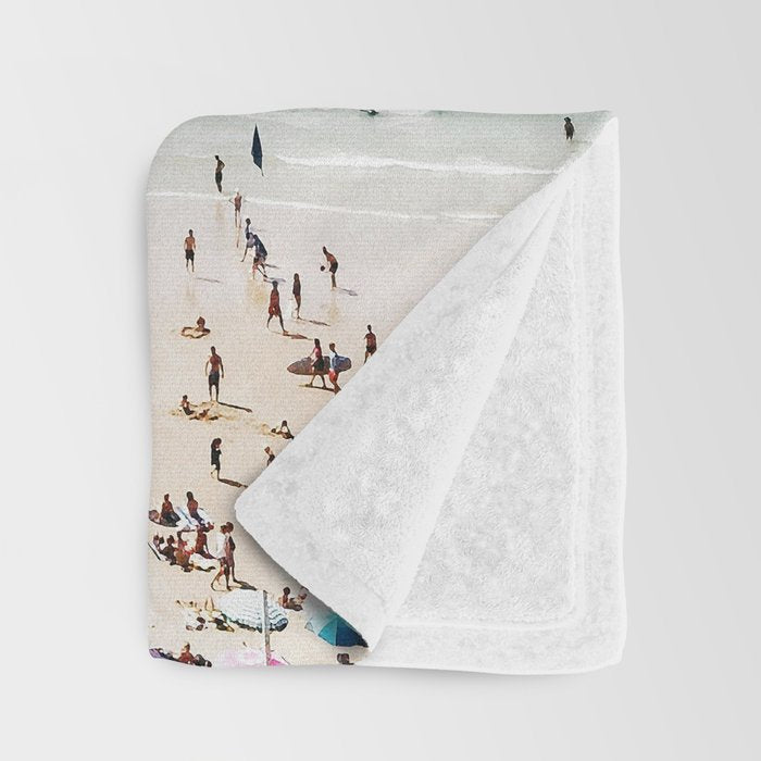 The Island, Pastel Tropical Beach, Travel Nature Landscape, Surrealism Photography Summer Throw Blanket Gallery Image 3