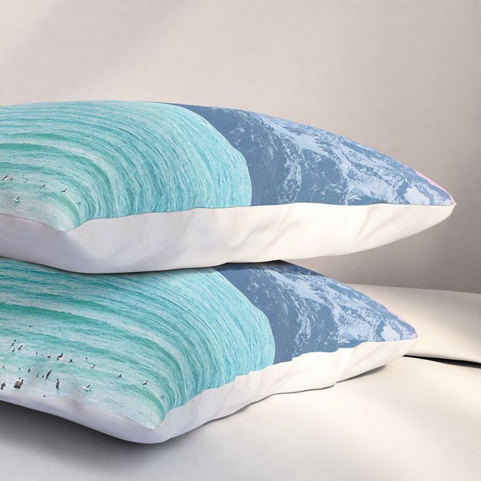 The Island, Pastel Tropical Beach, Travel Nature Landscape, Surrealism Photography Summer Pillow Sham Gallery Image 3