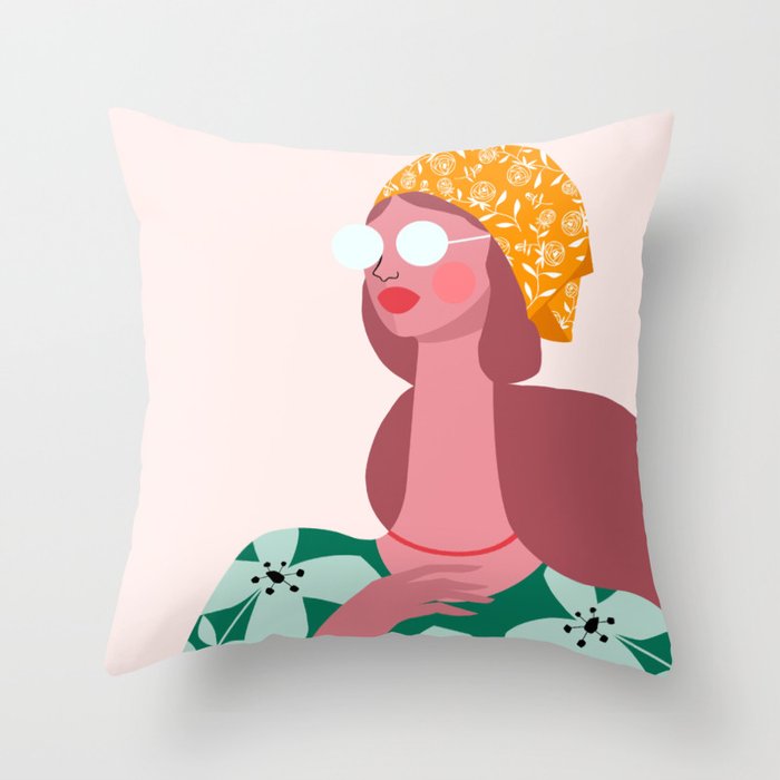 Spring Scarf Throw Pillow Gallery Image 1