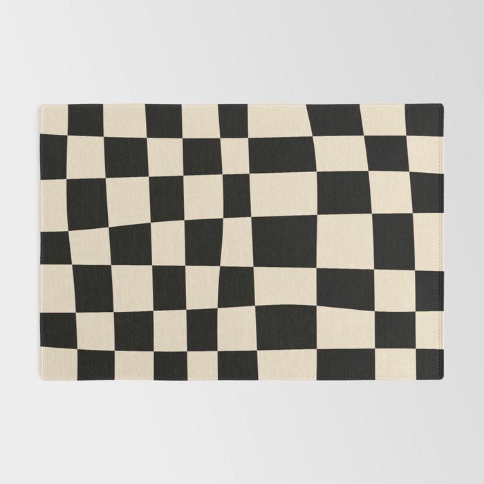 Abstract Checkerboard black Rug Gallery Image 2