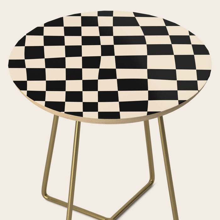 Abstract Checkerboard black Side Table Gallery Image 2