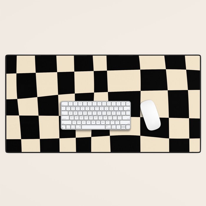 Abstract Checkerboard black Desk Mat Gallery Image 1