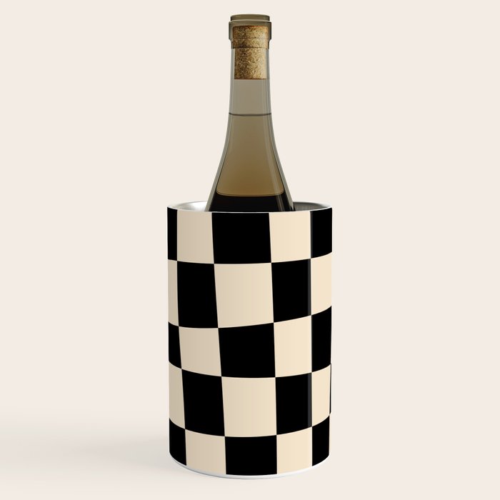 Abstract Checkerboard black Wine Chiller Gallery Image 2
