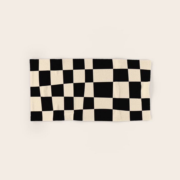 Abstract Checkerboard black Bath Towel Gallery Image 1