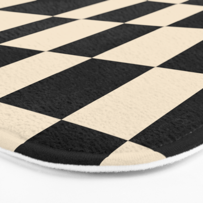 Abstract Checkerboard black Bath Mat Gallery Image 3