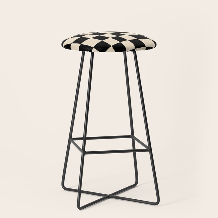 Abstract Checkerboard black Stool Gallery Image 1