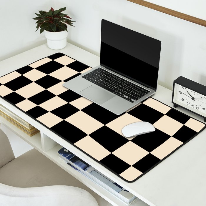 Abstract Checkerboard black Desk Mat Gallery Image 2