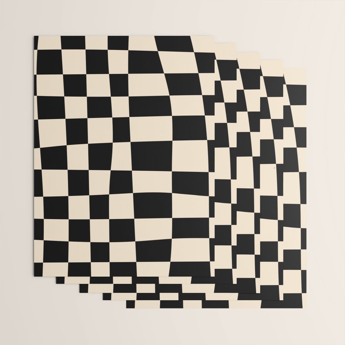 Abstract Checkerboard black Wrapping Paper Gallery Image 3