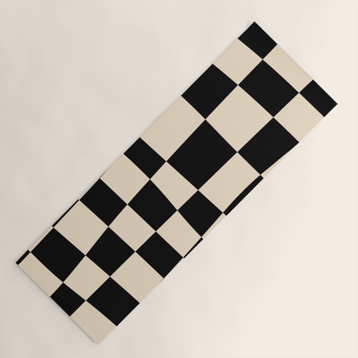 Abstract Checkerboard black Yoga Mat Gallery Image 1