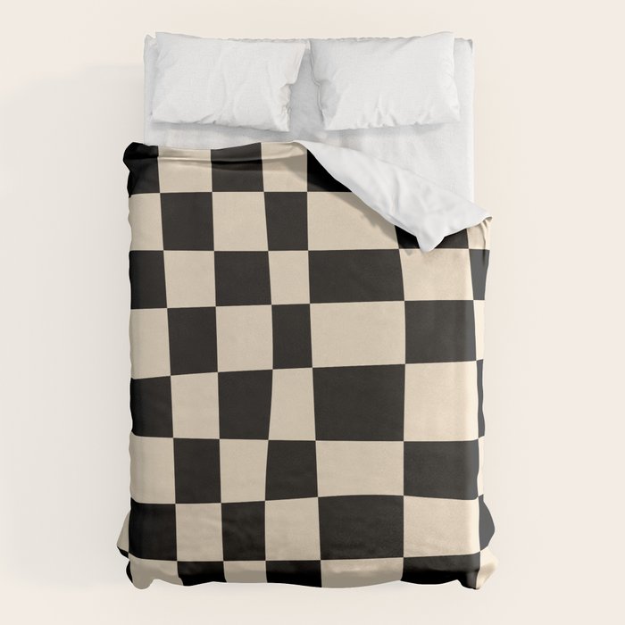 Abstract Checkerboard black Duvet Cover Gallery Image 1
