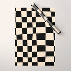 Abstract Checkerboard black Wrapping Paper Gallery Image 1