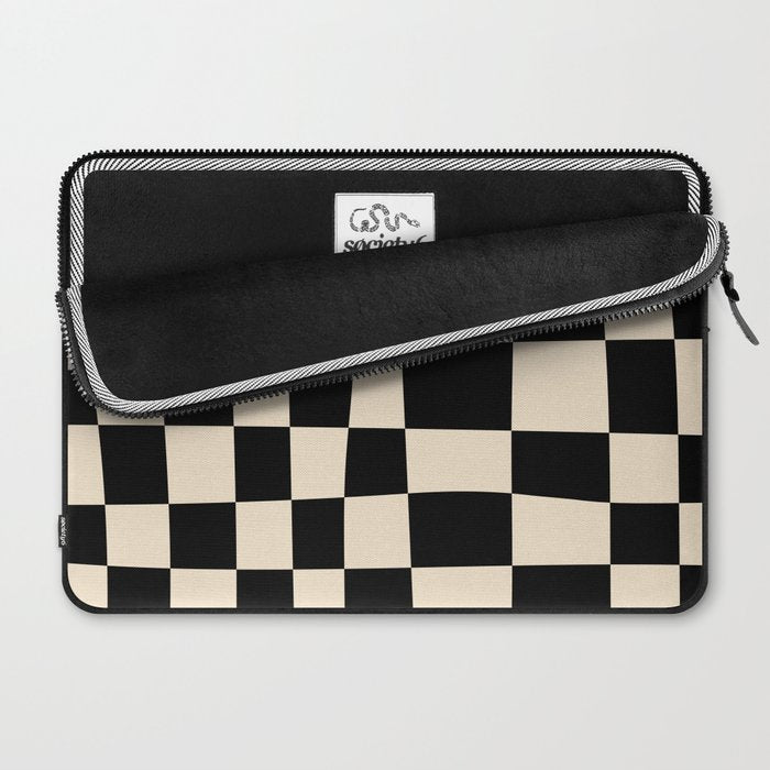 Abstract Checkerboard black Laptop Sleeve Gallery Image 2