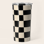 Abstract Checkerboard black Travel Mug Gallery Image 1