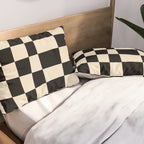 Abstract Checkerboard black Pillow Sham Gallery Image 2