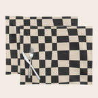 Abstract Checkerboard black Placemat Gallery Image 1