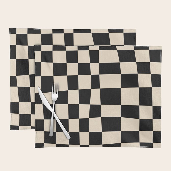 Abstract Checkerboard black Placemat Gallery Image 1