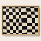 Abstract Checkerboard black Serving Tray Gallery Image 1